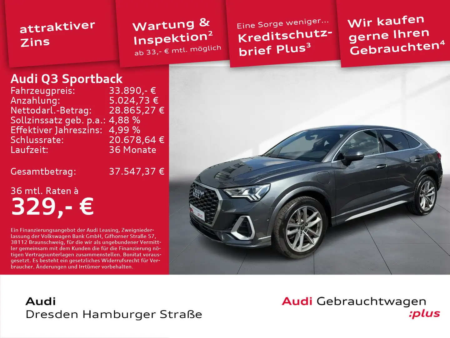 Audi Q3 45 TFSI e S line Matrix Navi Grau - 1