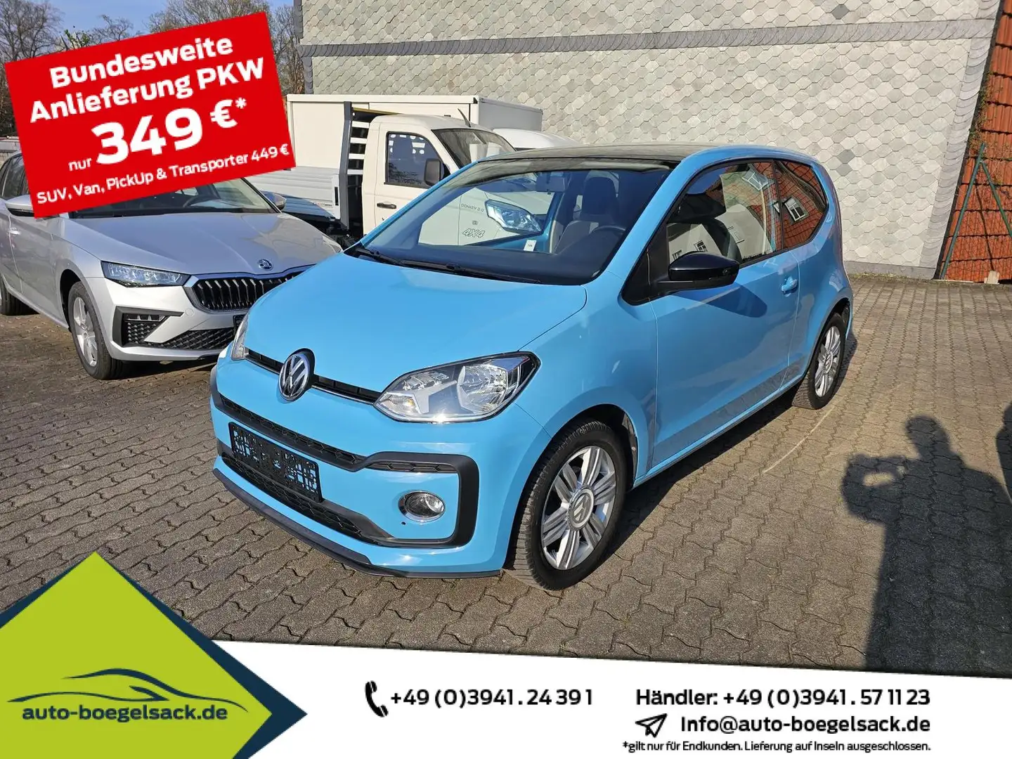 Volkswagen up! HIGH UP 1.0 TSI+KLIMA+DACHKONTRAST+ALLWETTER Blau - 1