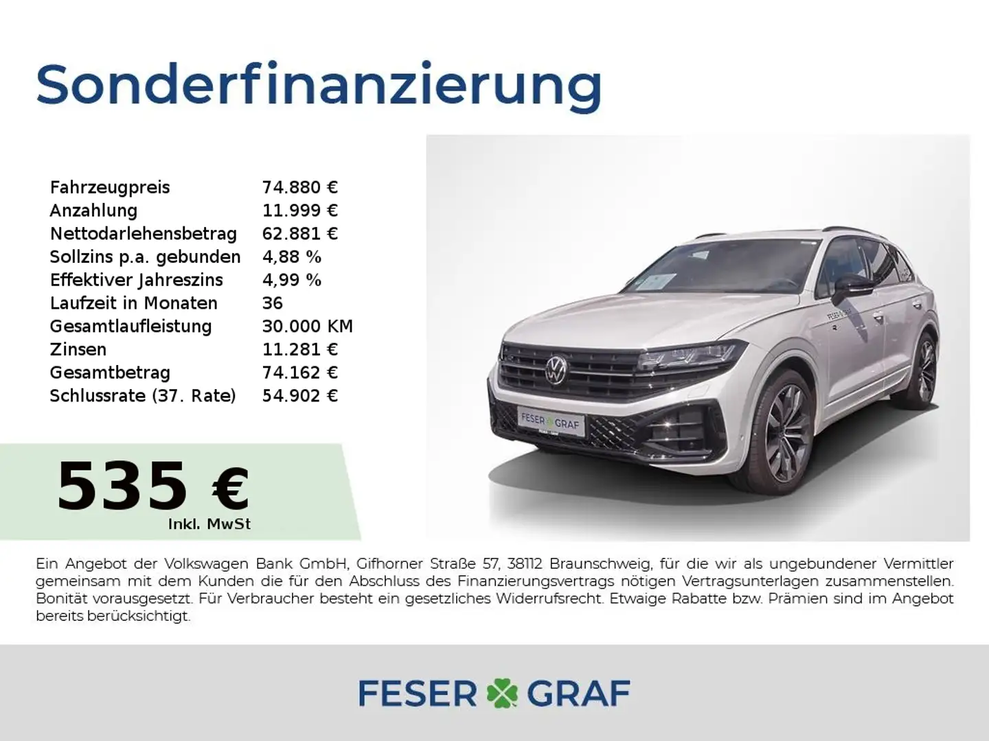 Volkswagen Touareg R-Line V6 TDI AHK Pano Head-Up ACC 21" Weiß - 1