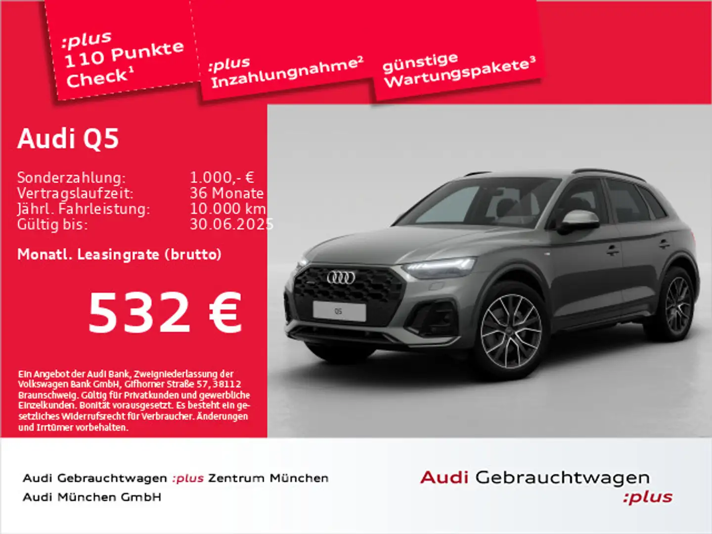 Audi Q5 40 TDI qu. S tronic S line Matrix/Navi/R-Kame Gris - 1