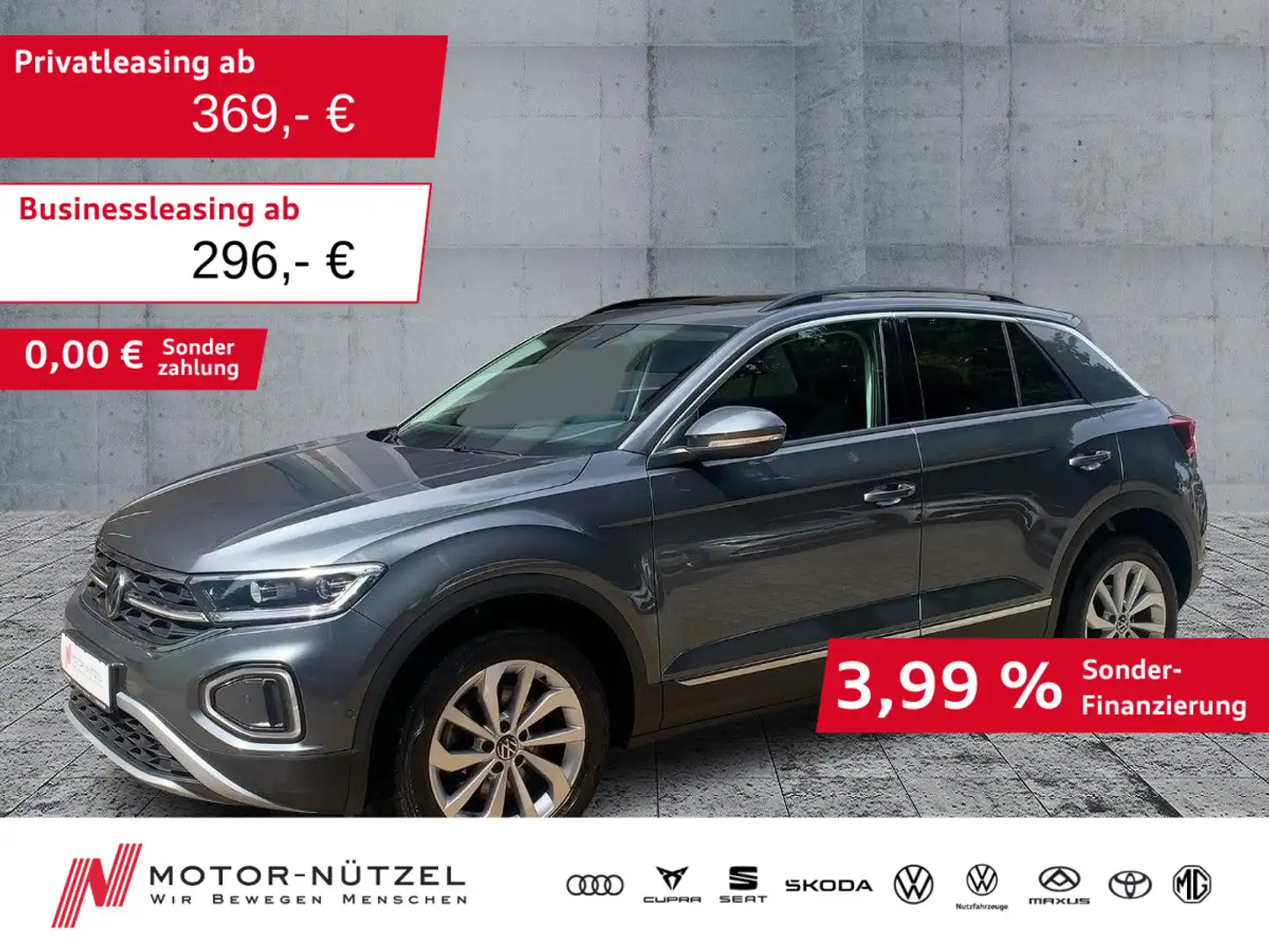 Volkswagen T-Roc 2.0 TDI 4M DSG STYLE IQ+NAVI+ACC+AHK+PANO Gris - 1