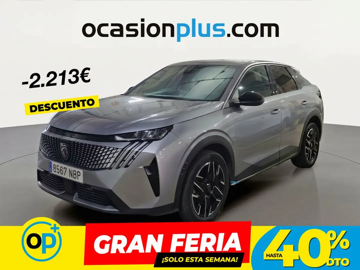 Peugeot 3008 Hybrid Allure eDCS6 145 Gris - 1
