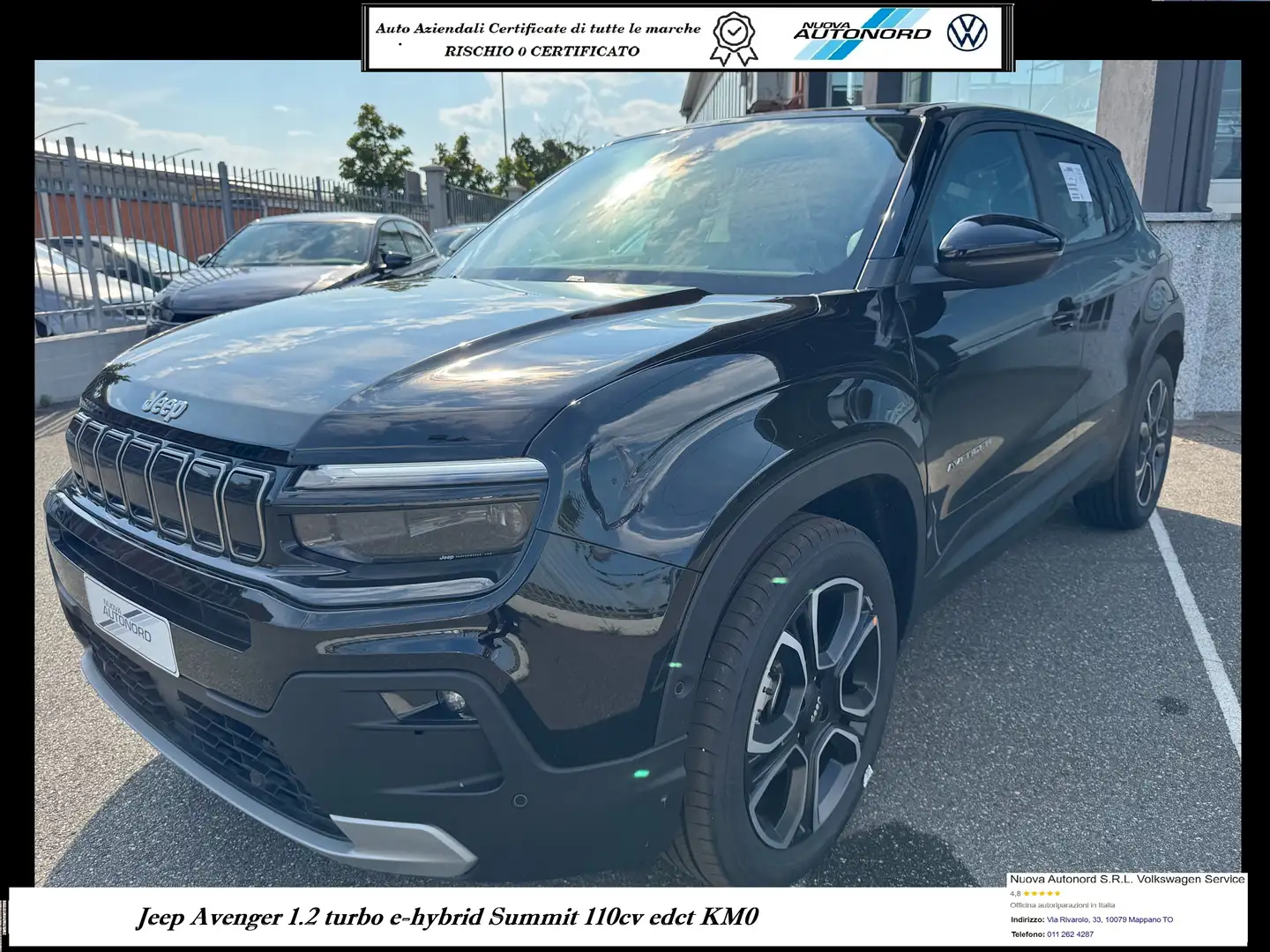 Jeep Avenger Avenger 1.2 turbo e-hybrid  Summit 110cv edct KM0 Zwart - 1