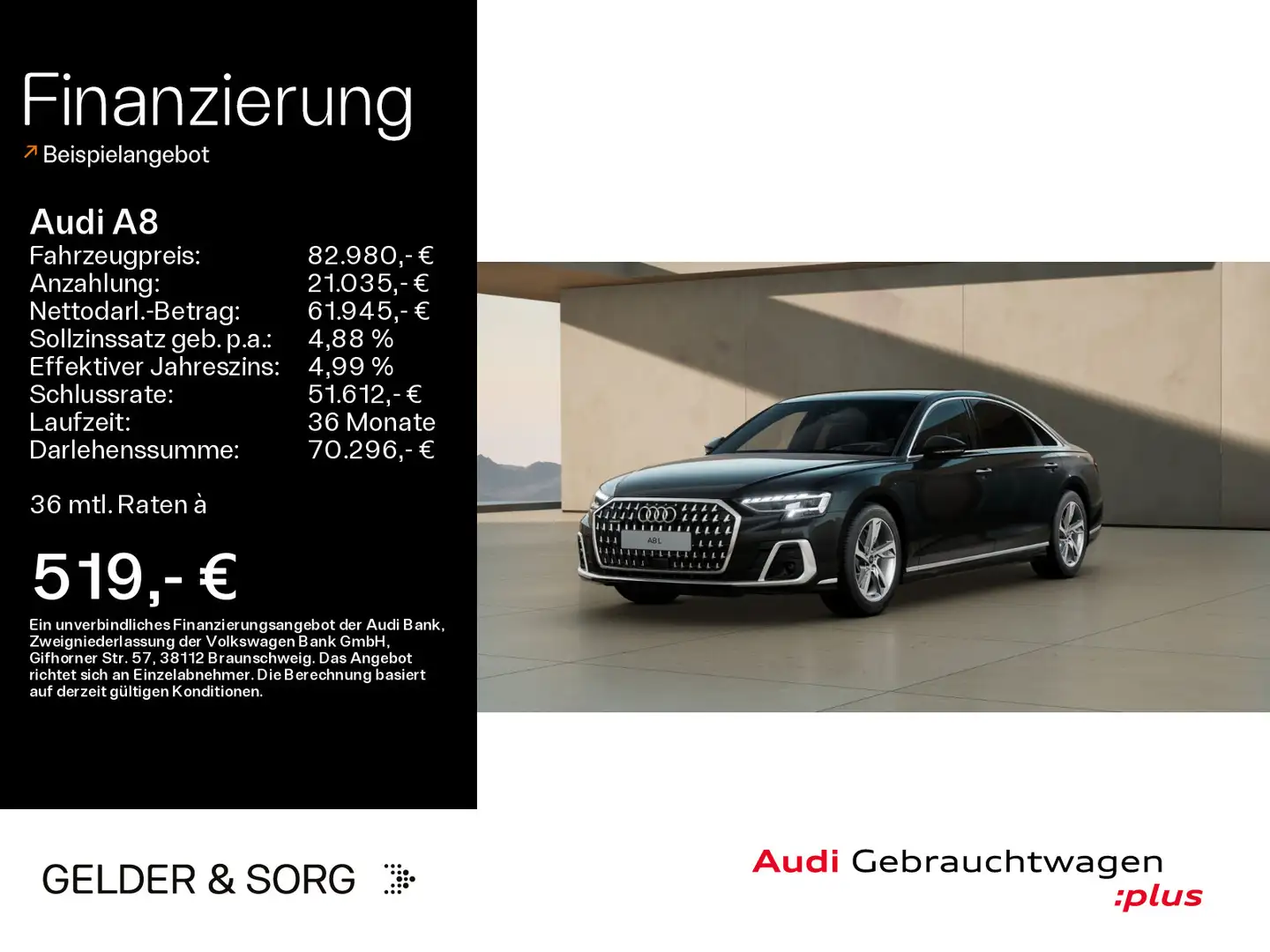 Audi A8 Lang 50 TDI qu. HDMatrix*Pano*Massage*Servosc Zwart - 1