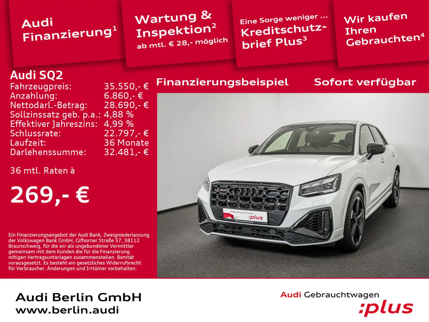 Audi SQ2 TFSI S tr. RFK MATRIX ACC PANO SONOS NAVI Wit - 1
