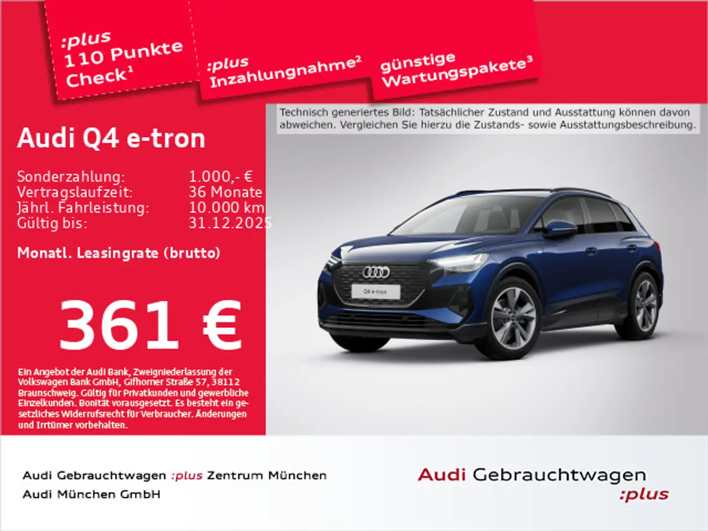 Audi Q4 e-tron 35 S line Pano/AHK/Matrix Blau - 1