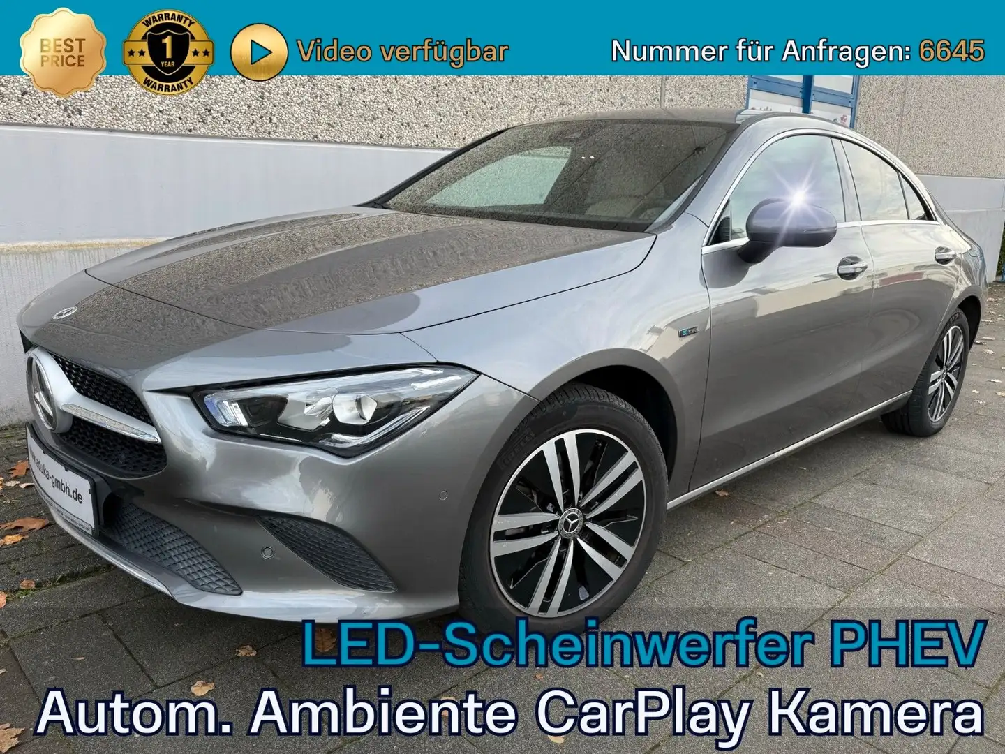 Mercedes-Benz CLA 250 e DCT Kamera LED Navi CarPlay Leder PDC Gris - 1