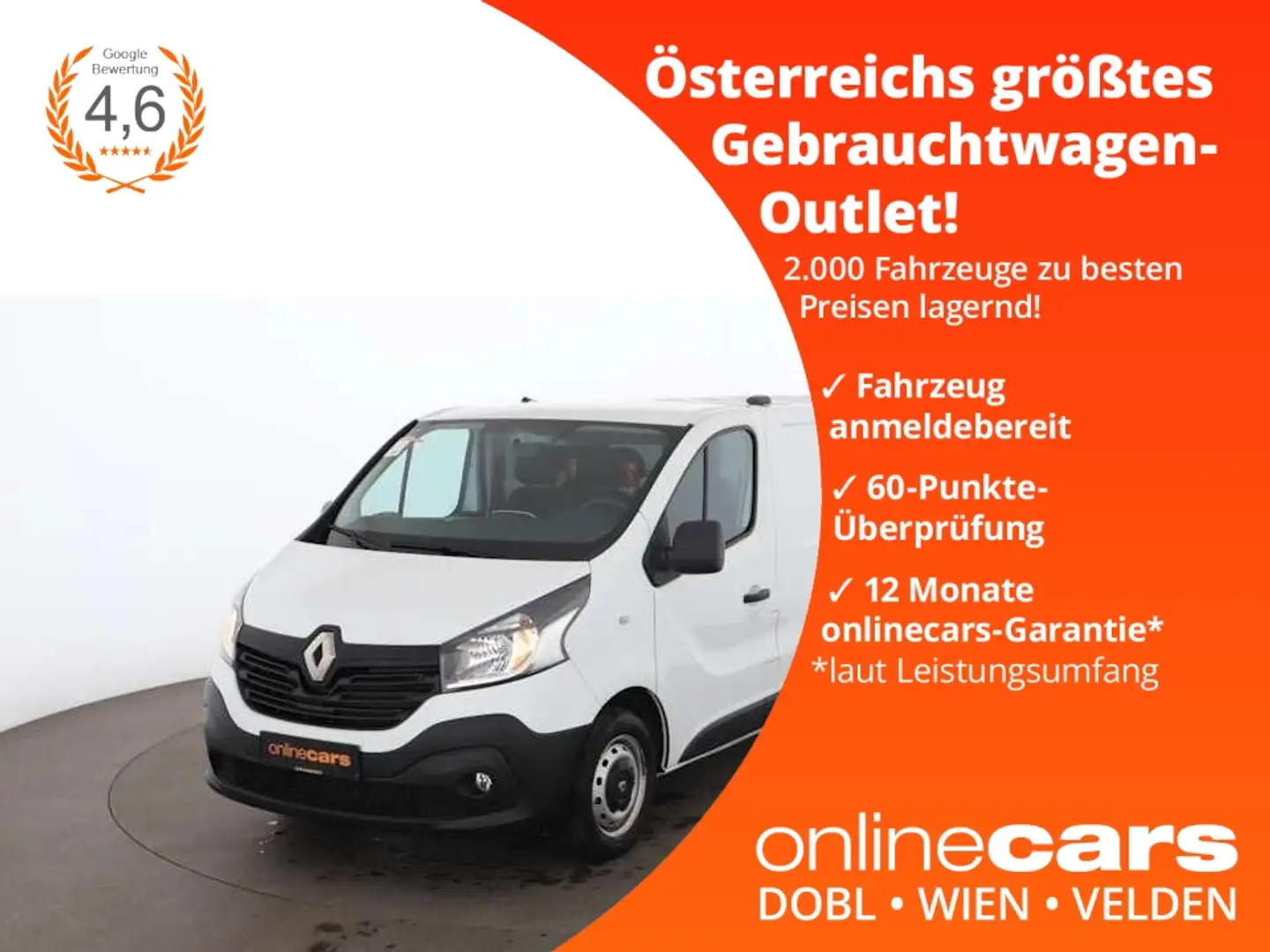 Renault Trafic Kasten 1.6 dCi 120 L1H1 3-SITZER AHK NAVI Weiß - 1