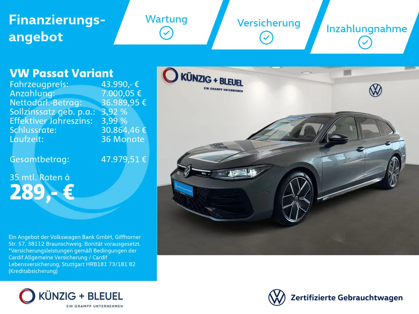 Volkswagen Passat Variant 2.0 TDI R-LINE 4M NAVI*360°KAM*AH Gris - 1