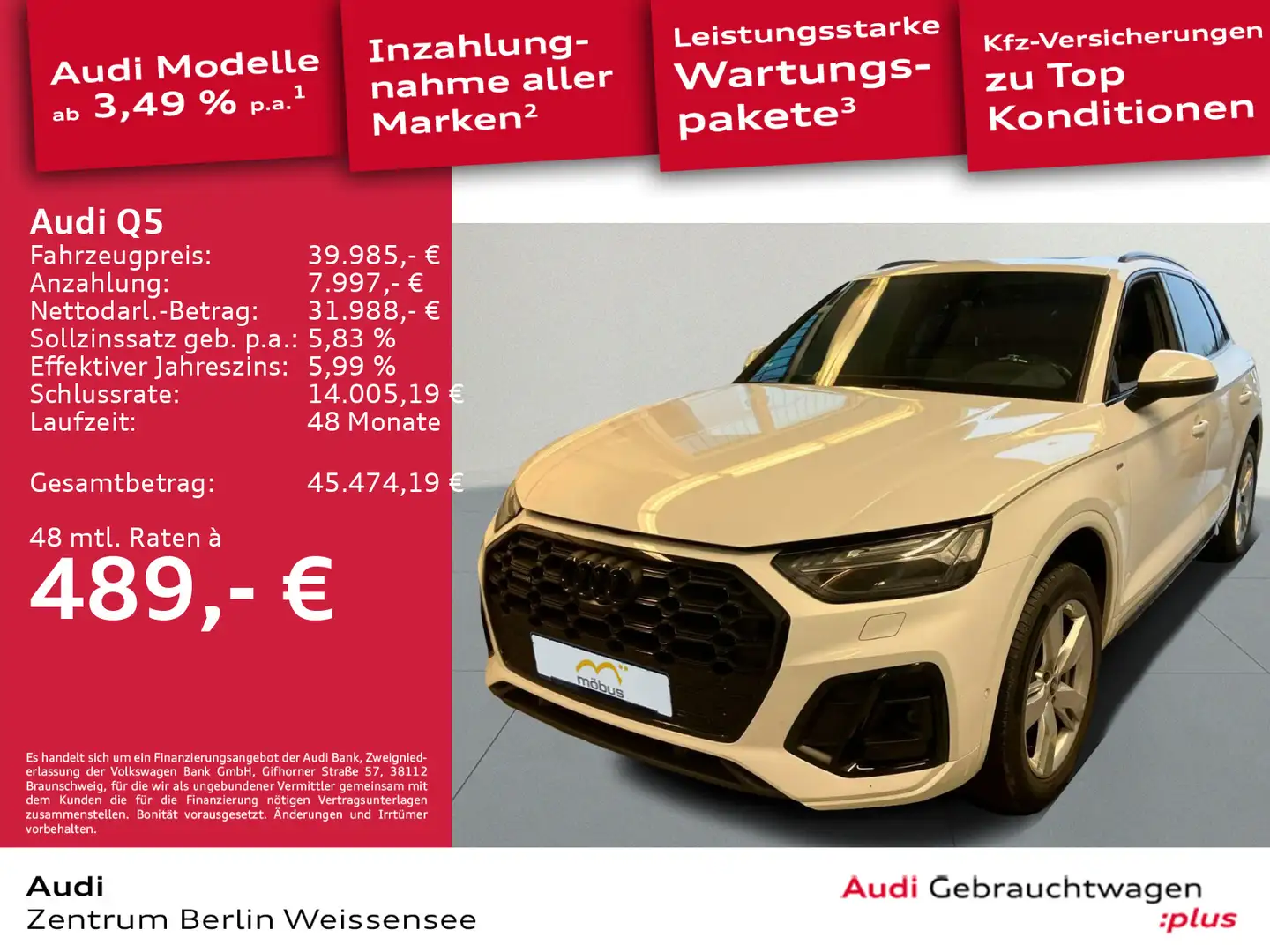 Audi Q5 50 TFSI e S-TRO*S-LINE*MATRIX*PANO*B&O*AHK** Weiß - 1