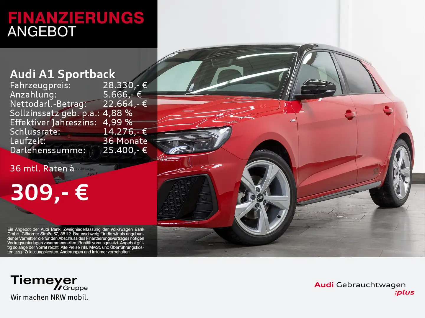 Audi A1 30 TFSI 2x S LINE LED LM18 NAVI ASS Rot - 1