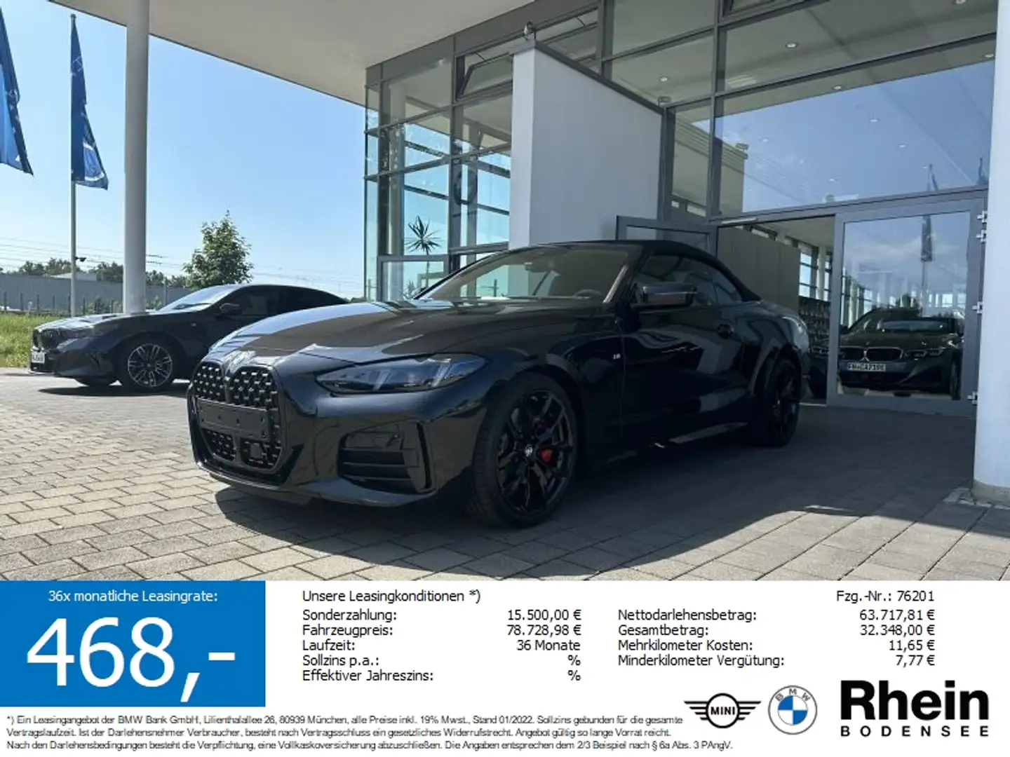 BMW 420 i Cabrio M Sportpaket **Jahresstart-Aktion** Noir - 1