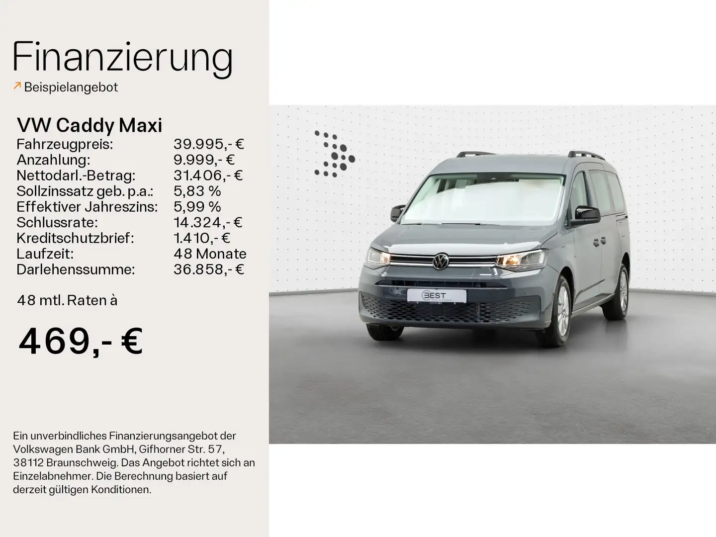 Volkswagen Caddy Life 7-Sitzer 2.0 TDI *RFK*PDC*GRA* Grau - 2