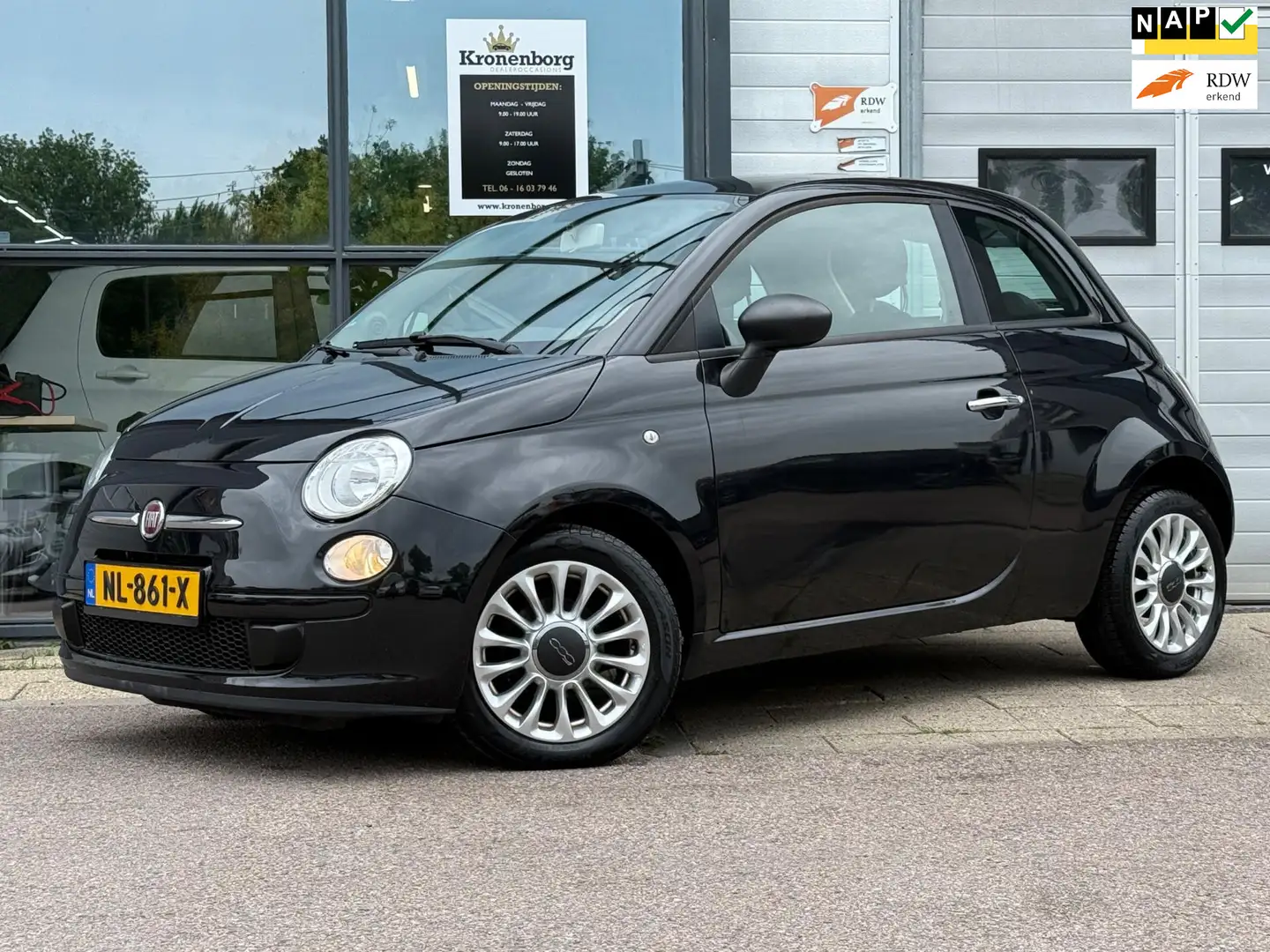 Fiat 500 1.2 Lounge, NAP, AIRCO, PANO Noir - 1