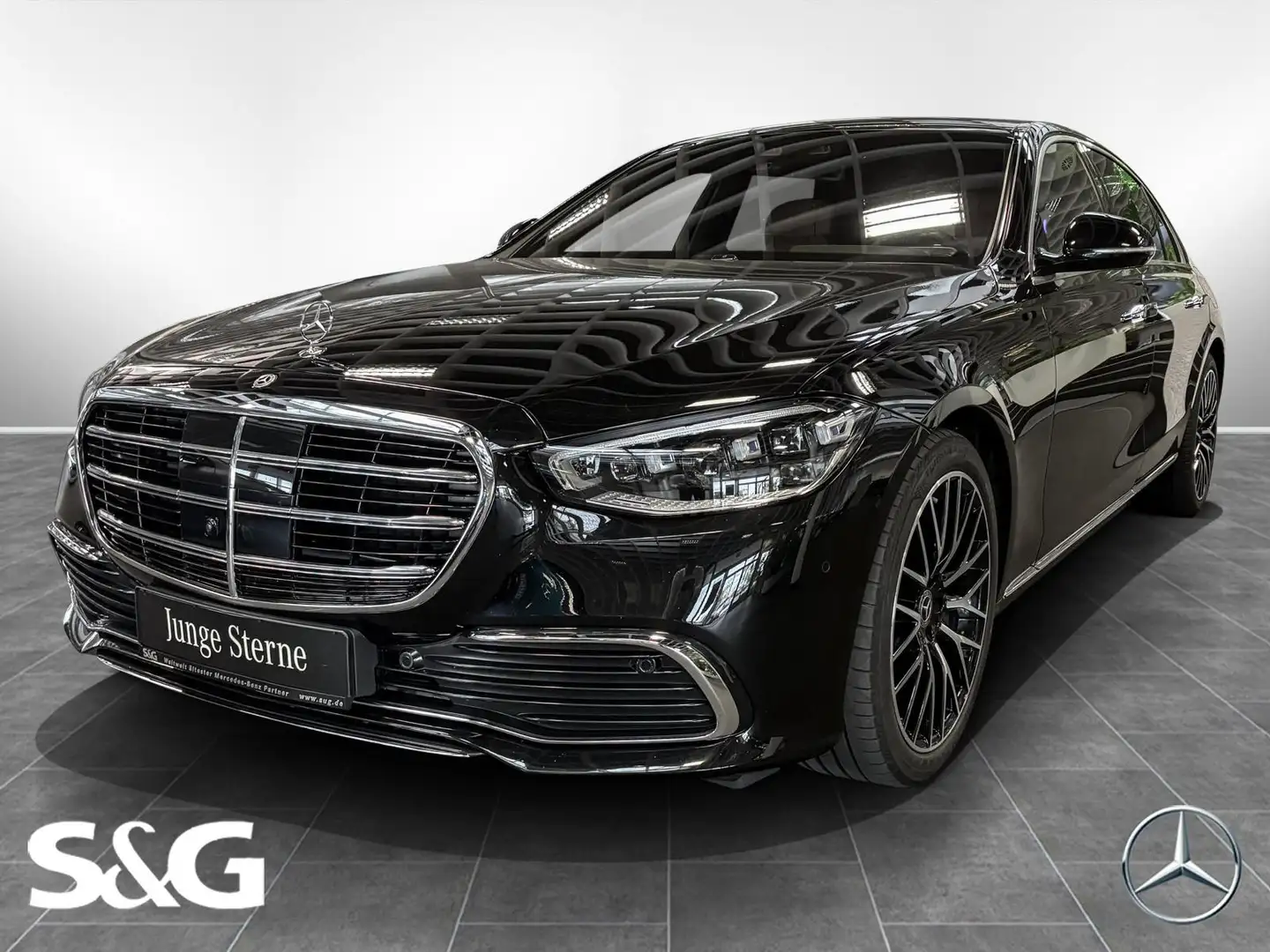 Mercedes-Benz S 580 e 4M Limousine lang Distro+Spurhalte+Sideb Negro - 1