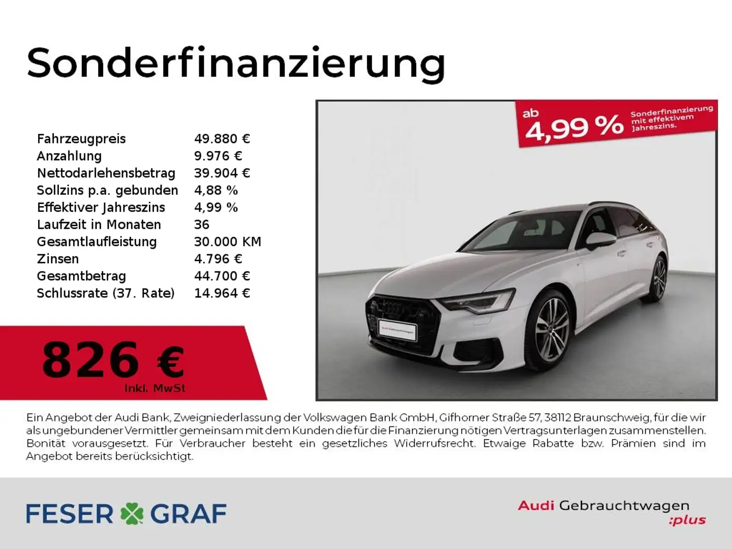 Audi A6 Avant S line 45 TFSI S tronic Head Up/Navi/360°/LE Weiß - 1