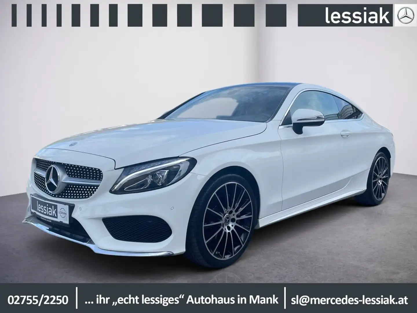 Mercedes-Benz C 200 Coupe | AMG | Panorama | Burmester Biały - 1