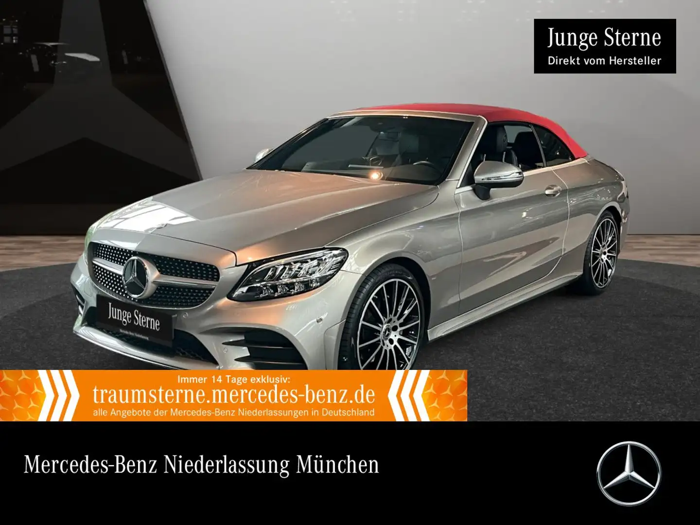 Mercedes-Benz C 200 Cabrio AMG+LED+KAMERA+19"+KEYLESS+9G Plateado - 1