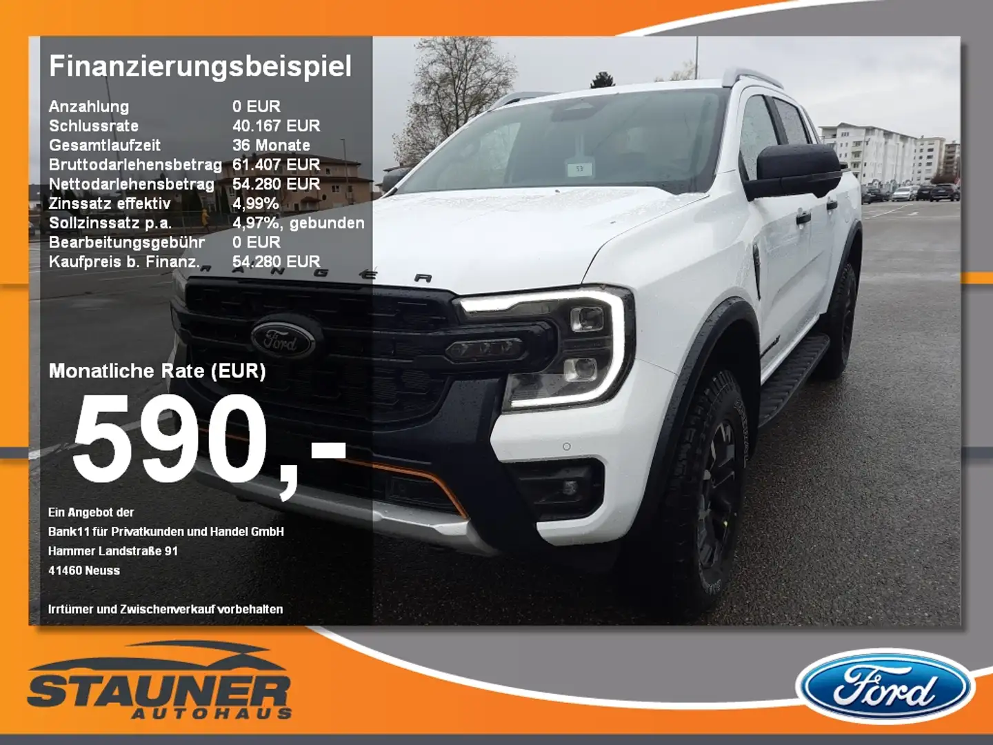 Ford Ranger DOKA Wildtrak X 2.0l EcoBlue Standheizung Blanc - 1