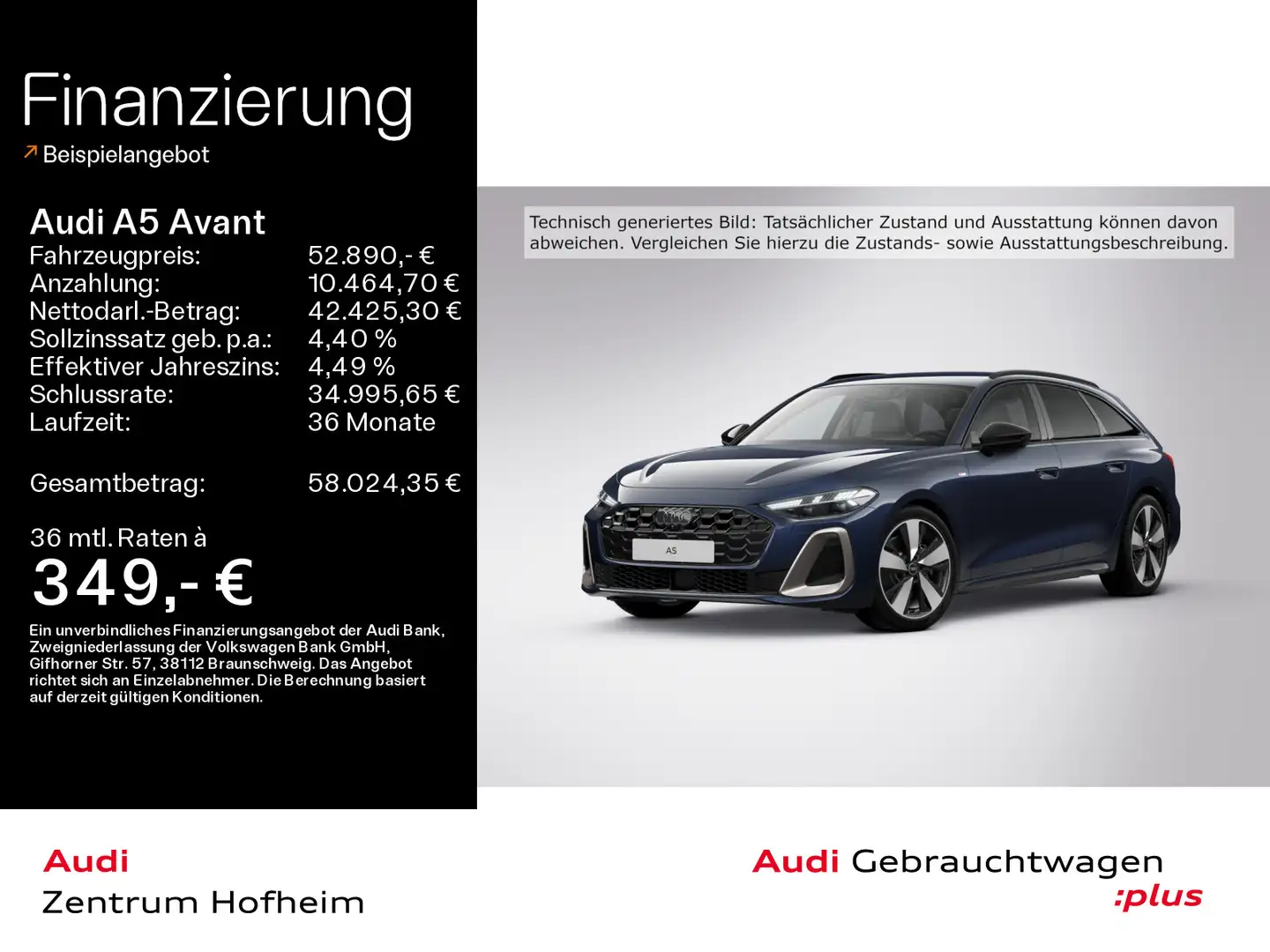 Audi A5 40 TDI S line edition one S tro*B&O*HUD Blau - 1
