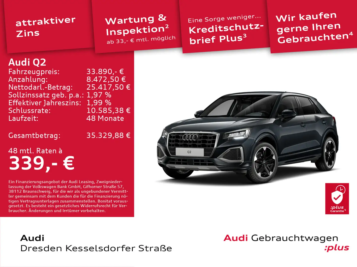 Audi Q2 Advanced 35 TFSI 110(150) kW(PS) S tronic Grau - 1