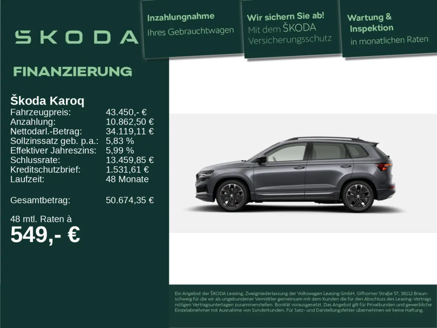 Skoda Karoq Sportline 2.0 TDI DSG AHK LED NAV E-KLAPPE Grau - 1