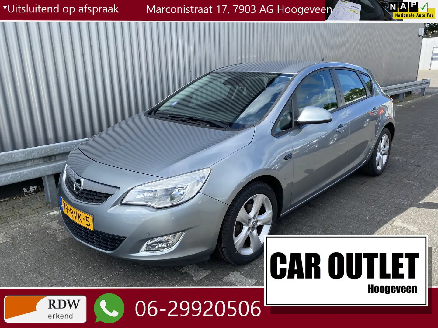 Opel Astra 1.4 Turbo Edition A/C, CC, PDC, MultiMediaSys, LM, Grijs - 1