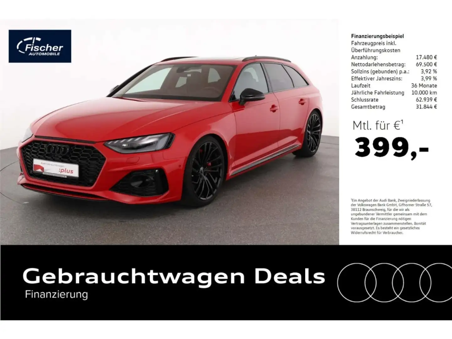 Audi RS4 Avant TFSI qu. Competition plus AHK/RS-Abg.+ Червоний - 1