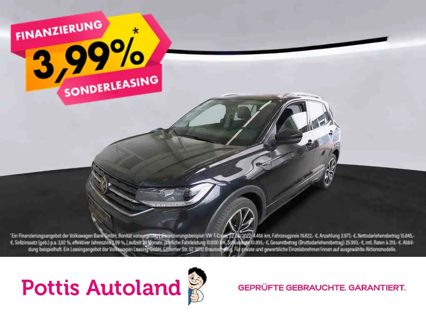 Volkswagen T-Cross 1.0 TSI DSG STYLE SITZHZG PDC KLIMA LED Schwarz - 1