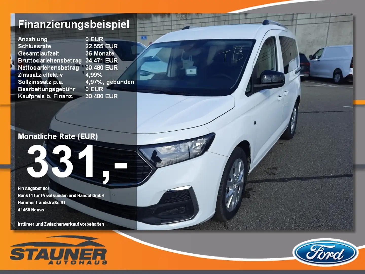 Ford Tourneo Connect L1 Titanium Isofix PDC Weiß - 1
