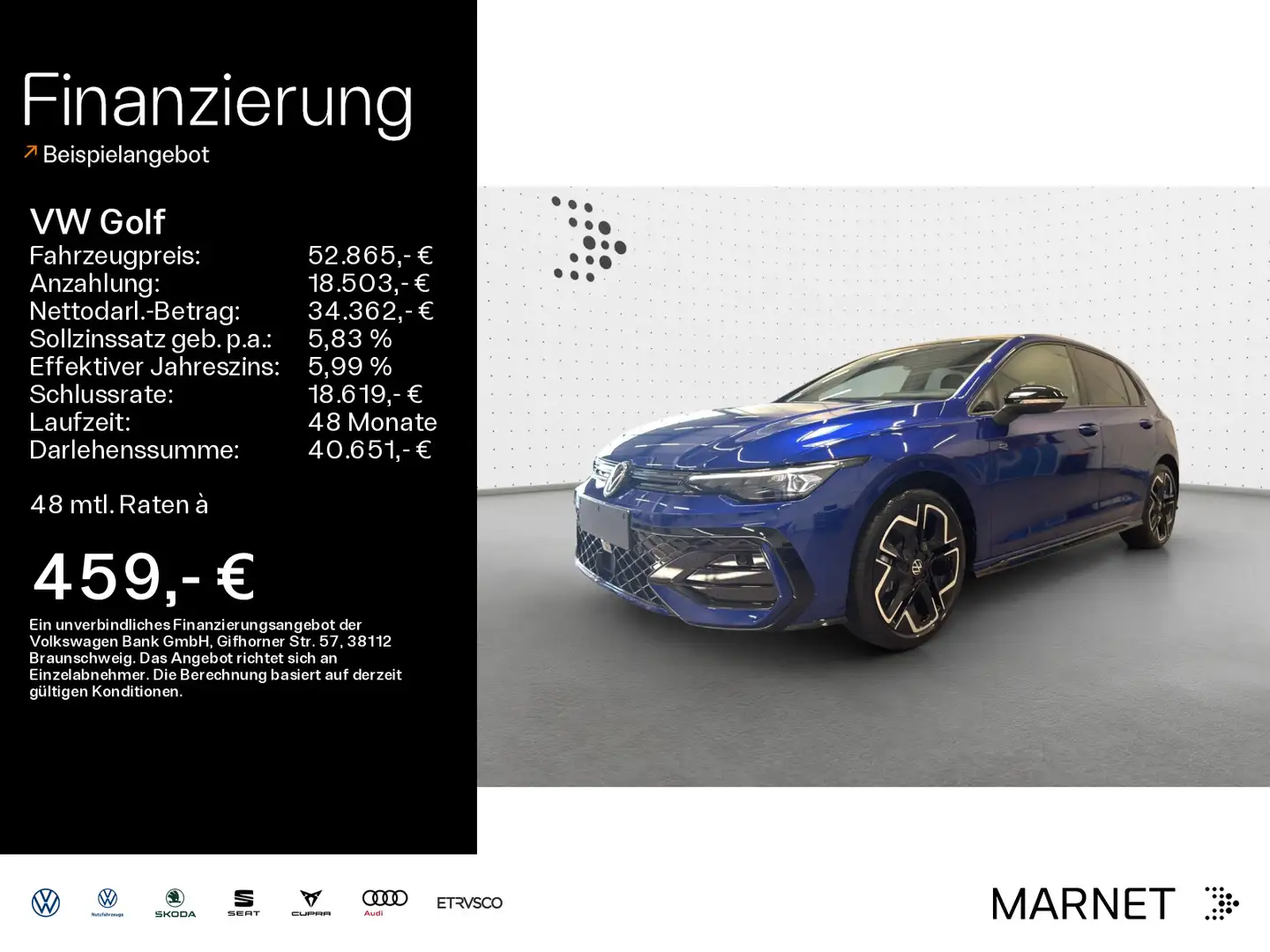 Volkswagen Golf R-Line 2,0 l TDI SCR 110 kW (150 PS ) 7-Gan Blau - 1