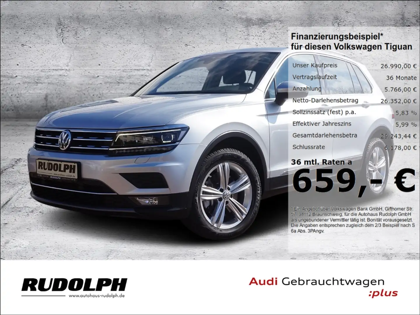 Volkswagen Tiguan Highline 2.0 TSI DSG 4Motion AHK Panorama StandHZG Argent - 1