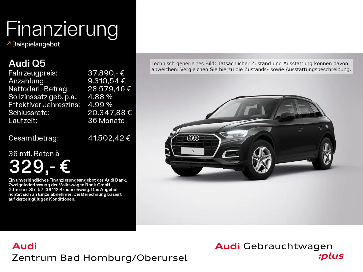 Audi Q5 SUV 40 TFSI quattro*Einparkhilfe*Rückfahrkame Schwarz - 1