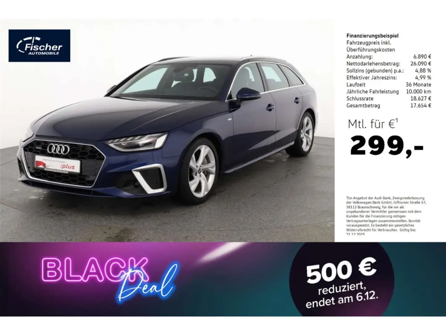 Audi A4 Avant 40 TDI quattro S line AHK/NAV/RFK/Leder Blau - 1