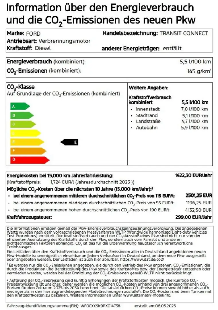 Ford Transit Connect Trend L2 Kasten Weiß - 2