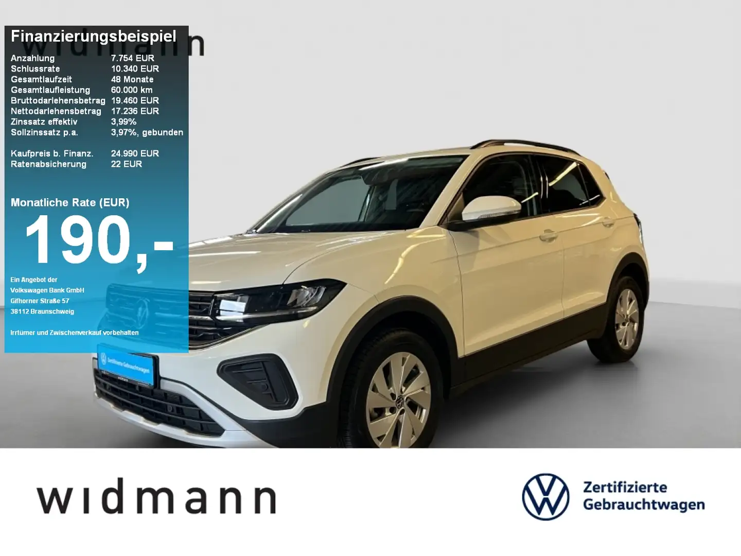 Volkswagen T-Cross 1.0 TSI 115 PS DSG ACC LED App Connect Weiß - 1