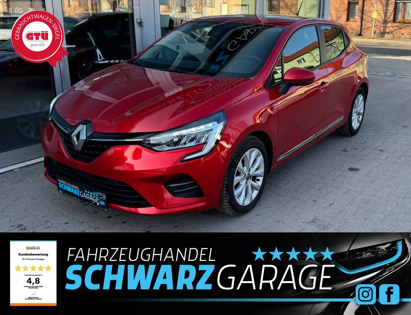Renault Clio V Experience*LED*SPURHALTE*KLIMA* Rosso - 1