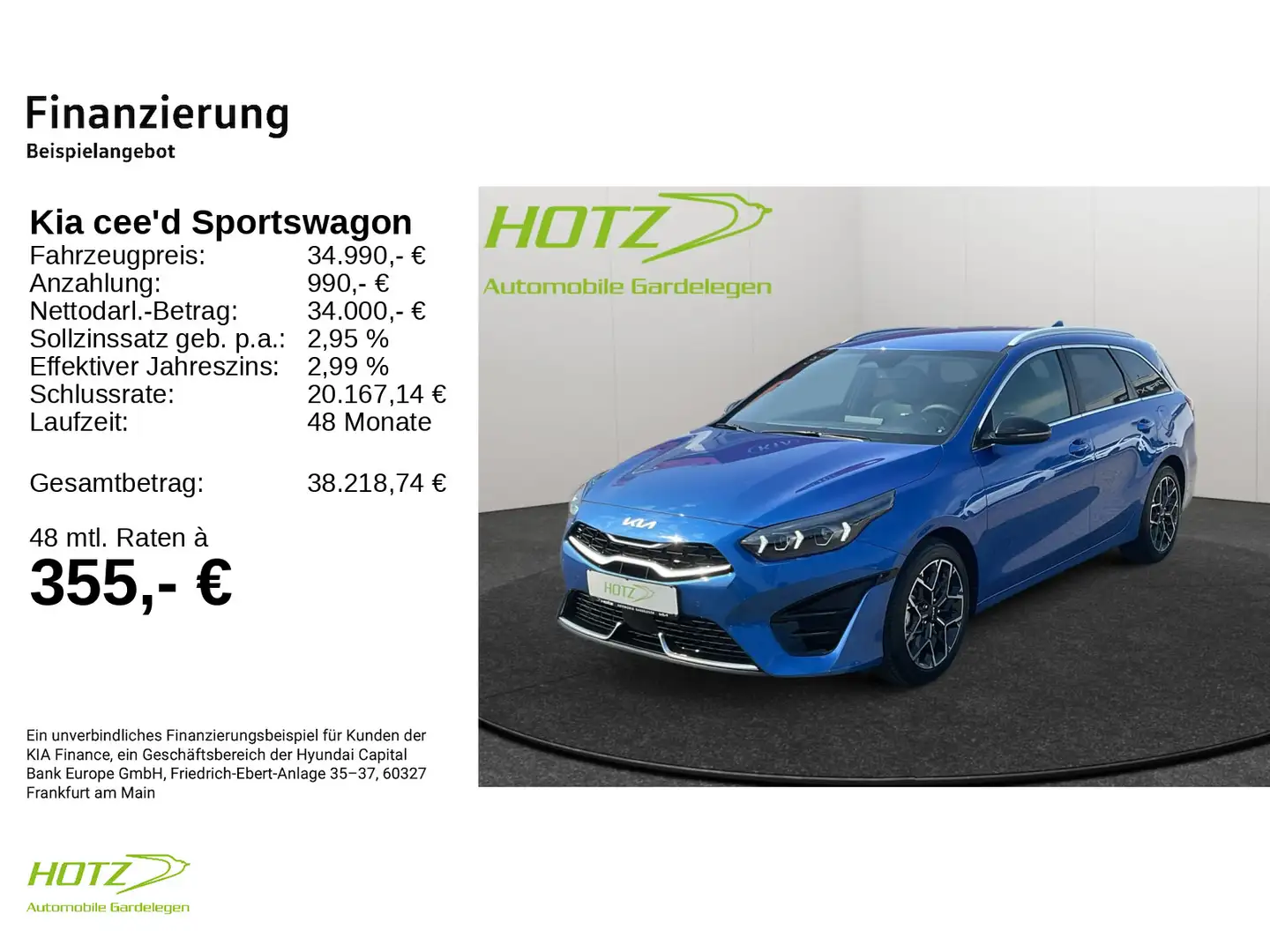 Kia Ceed SW / cee'd SW Ceed SW 1.5T DCT GT-Line Tech-Paket/Leder-Paket Blau - 2