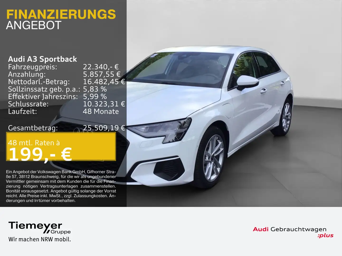 Audi A3 40 TFSIe LM17 SPORTSITZE INTERFACE Weiß - 1