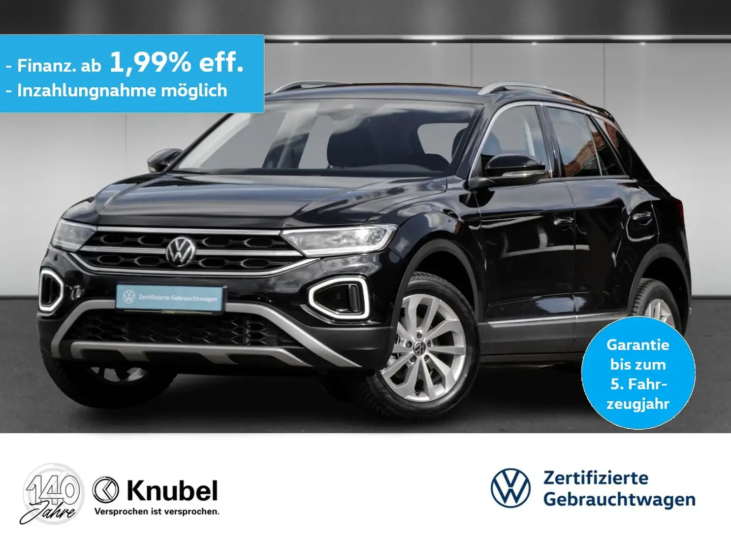 Volkswagen T-Roc Style 1.5 TSI DSG LED+ Navi TravelA. Keyless Schwarz - 1