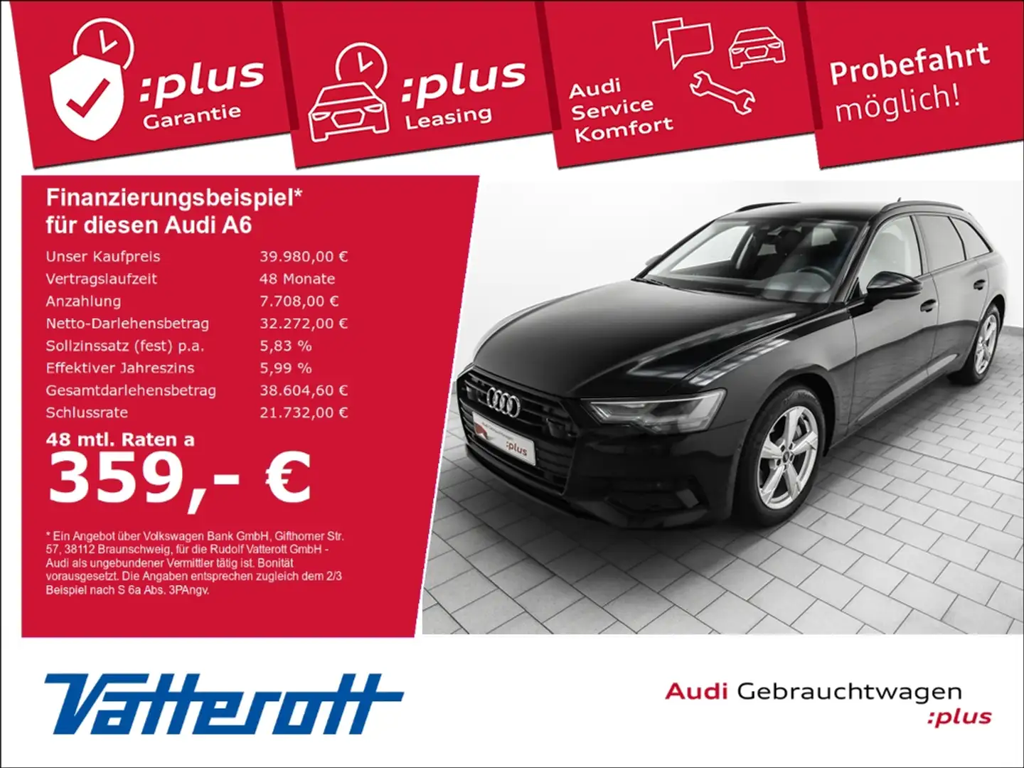 Audi A6 Avant 45 TFSI sport Navi Leder Kamera Schwarz - 1