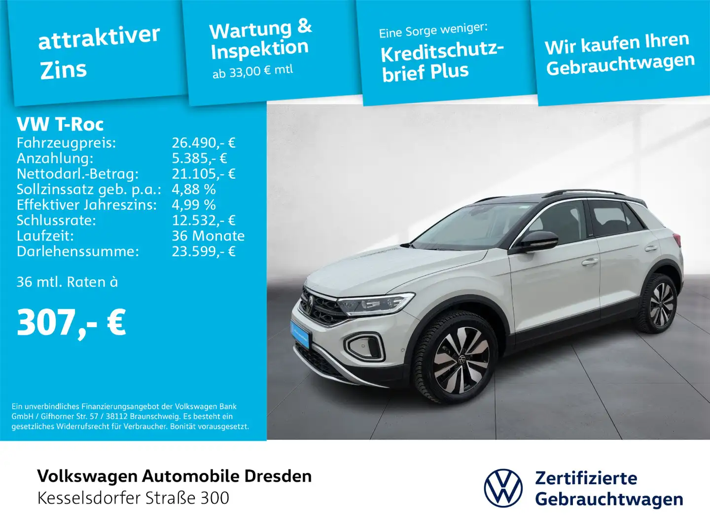 Volkswagen T-Roc 1.5 TSI DSG Life Kamera  ACC LED LANE Grau - 1