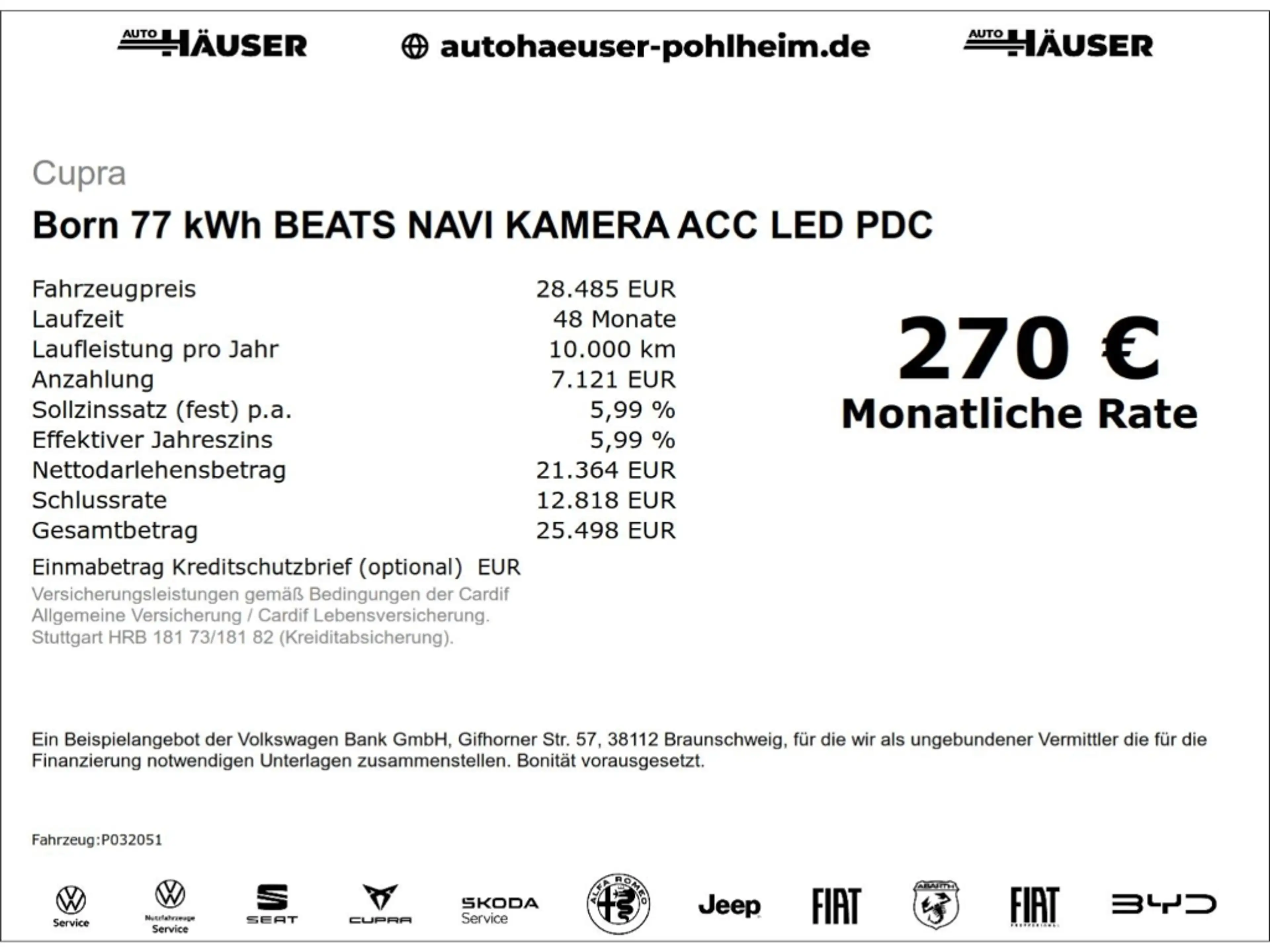 CUPRA Born 77 kWh BEATS NAVI KAMERA ACC LED PDC — photo 2
