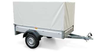 Kastenanhänger 750 kg mit Hochplane 80 cm und S