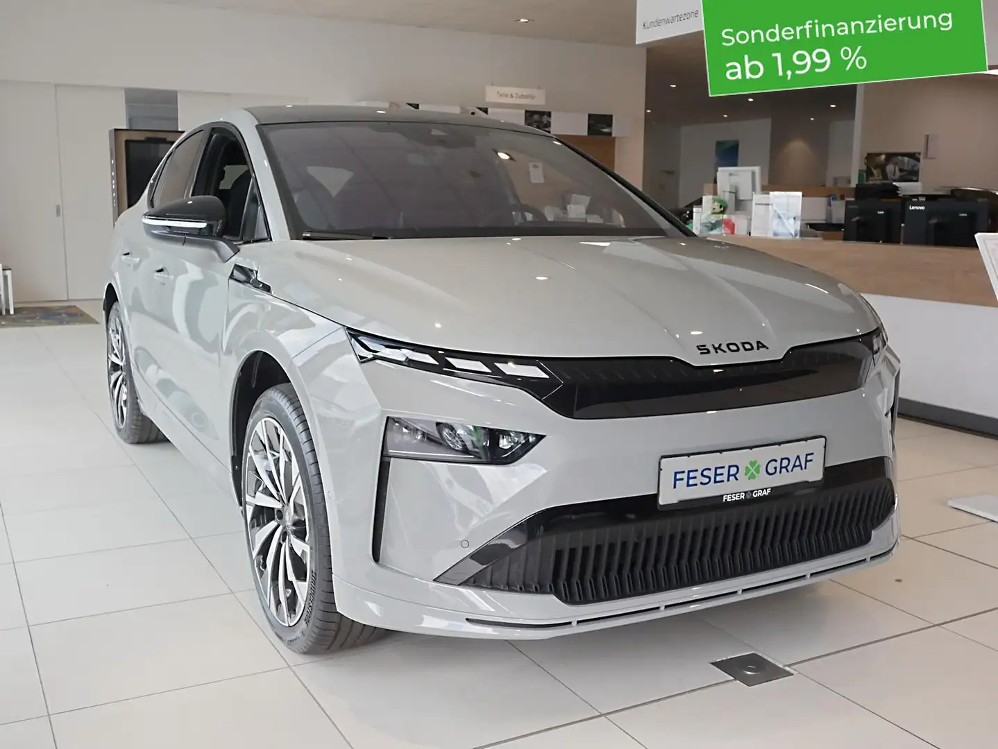 Skoda Enyaq 85 Sportline AHK, Winter, NAVI Grau - 2