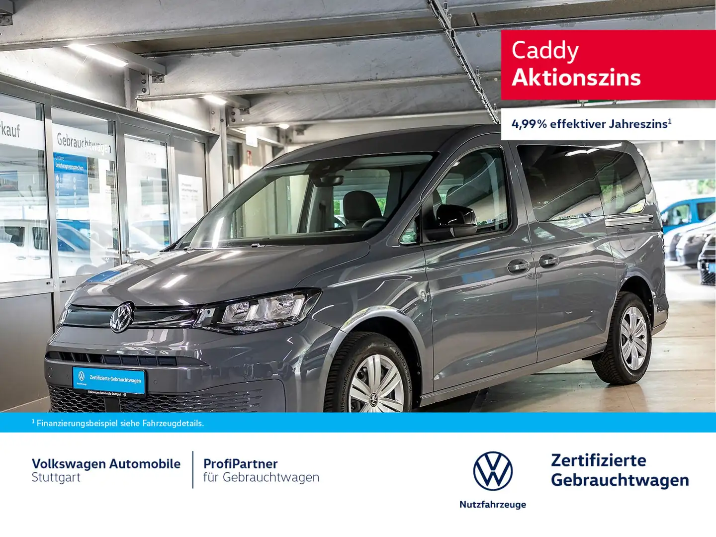 Volkswagen Caddy Kombi 1,5 l TSI Euro 6e Klima Navi Grau - 1