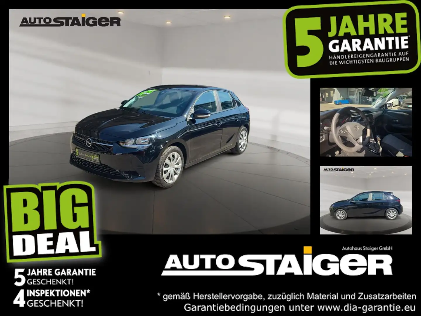 Opel Corsa F 1.2 Turbo Allwetter*Parksens*Sitzheizg Schwarz - 1