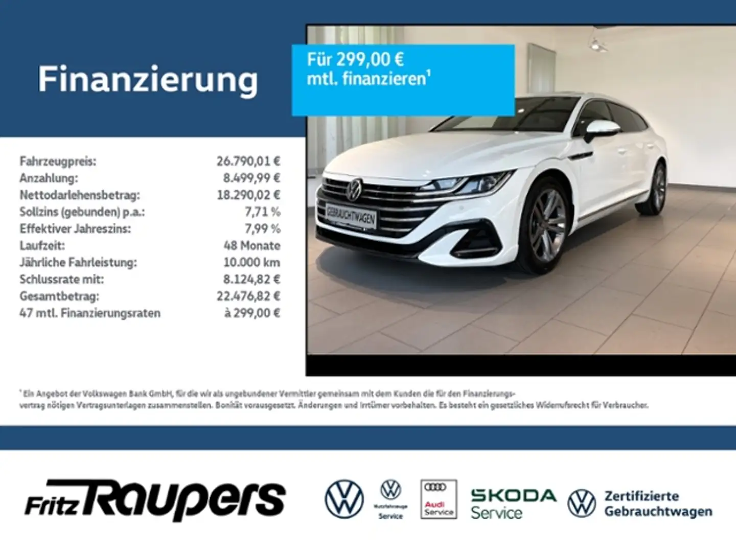Volkswagen Arteon Shooting Brake TDI R-Line +PANODACH+NAVI Blanc - 1