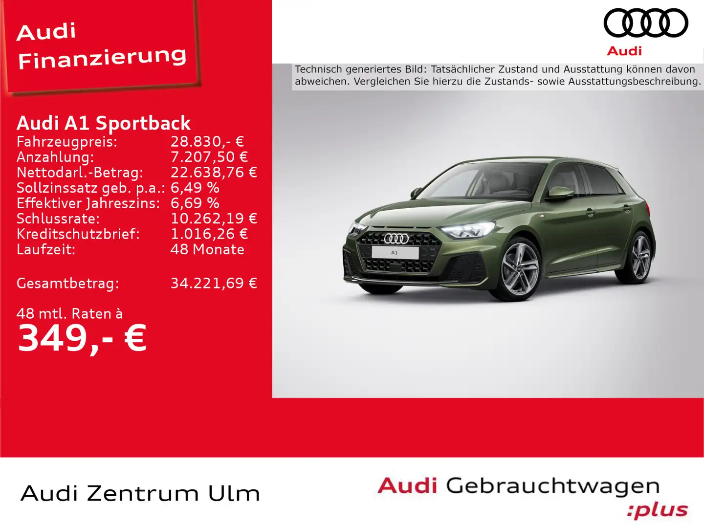 Audi A1 S-Line Black 1.0TFSI LED LEDER NAVI Grün - 1
