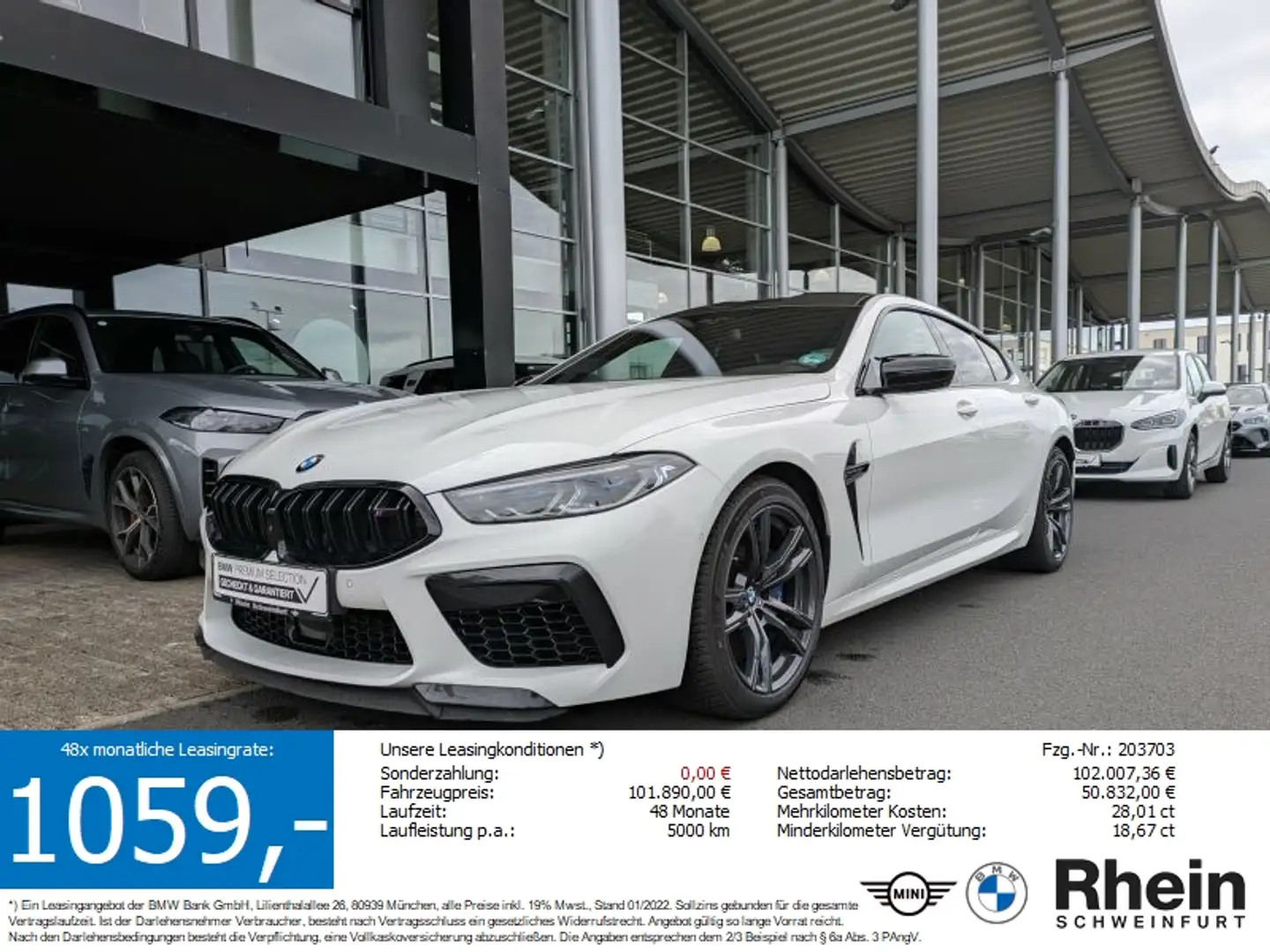 BMW M8 Competition Gran Coupé xDrive Laser.Softclose Weiß - 1